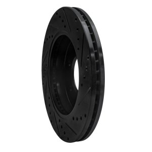 Ford E-350 Econoline Club Wagon Brake Rotor (1) - Rear Left - R1 Concepts - Drilled & Slotted - Black - `99-`07